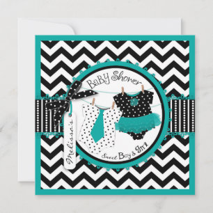 Stropdas Tutu Chevron Baby shower Kaart