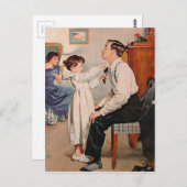 Stropdas  Tying Daddys Briefkaart (Voorkant / Achterkant)