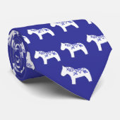 Stropdas van blauwe en witte paarden (Opgerold)