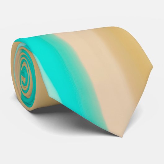 Stropdas van bruine en Aqua Oil Paint Lines (Opgerold)