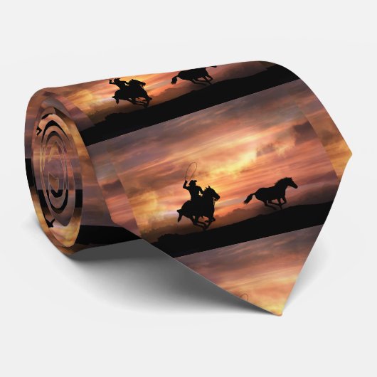 Stropdas van cowboy en wilde paarden (Opgerold)