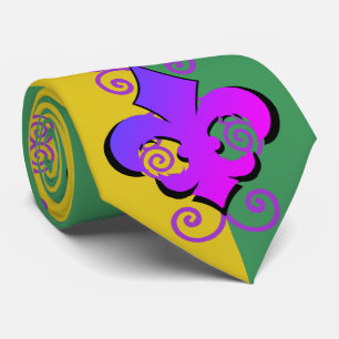 Stropdas van de Mannen Mardi Gras Fleur-de-Lis