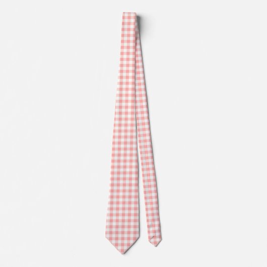 Stropdas van de Mannen van Roze Gingham (Voorkant)