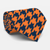 Stropdas van de Oranje/Navy Houndstooth (Opgerold)
