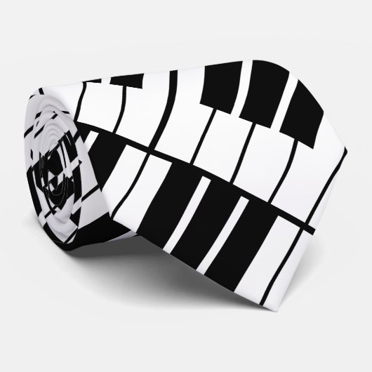 Stropdas van het patroon van zwarte en witte piano (Opgerold)