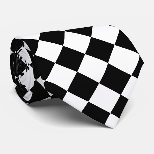 Stropdas van het zwarte en witte Harlequin-patroon (Opgerold)