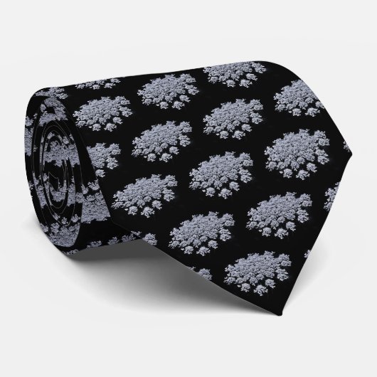 Stropdas van koningin Anne's Lace Black & White (Opgerold)
