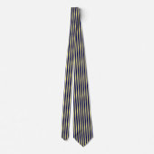 Stropdas van Navy Blue en Yellow Stripes (Achterkant)