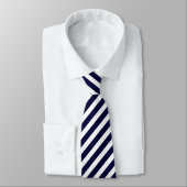 Stropdas van Navy Blue & White Striped Mannen (Gebonden)