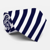 Stropdas van Navy Blue & White Striped Mannen (Opgerold)
