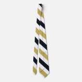 Stropdas van Navy Gold en White University Stripe (Achterkant)