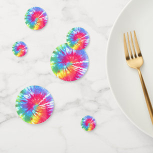 Stropdas van regenboogwervelkolom-kleurstof confetti