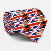 Stropdas van Souvenir met Bus en Britse vlag (Opgerold)