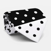 Stropdas van zwart-witpols (Opgerold)