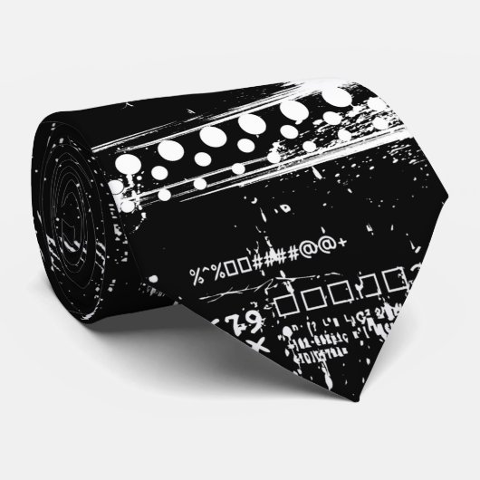 Stropdas van zwarte en witte grunge (Opgerold)