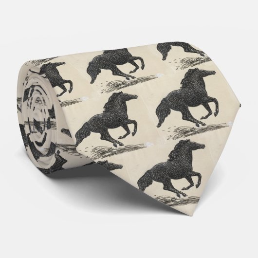 Stropdas van zwarte paardgans (Opgerold)