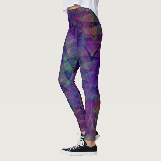 Stropdas Verkleurde Zig Zag Patroonpatronen Leggin Leggings (Links)
