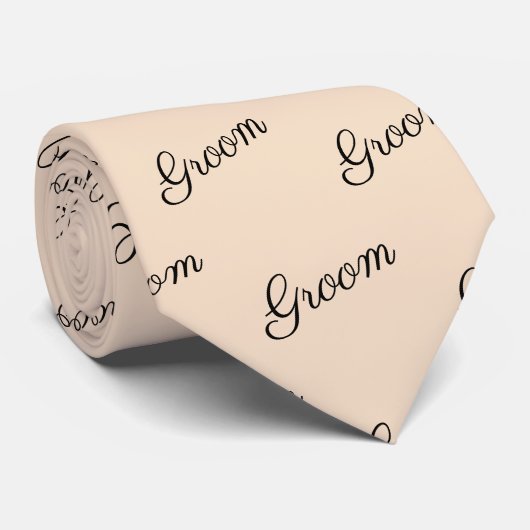 Stropdas voor de scriptbruiloft van Beige Groom (Opgerold)