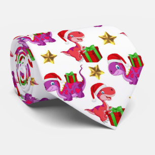 Stropdas voor kerstdinosauruspatroon