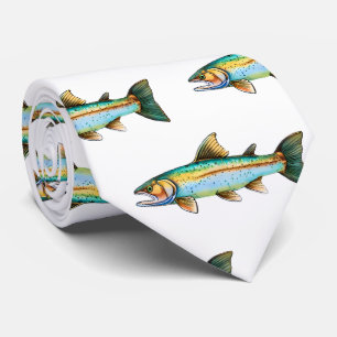 Stropdas - Waterverf Serie: Forel/Zalm