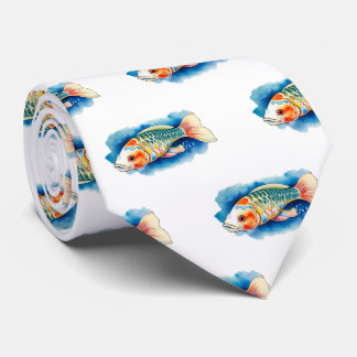 Stropdas - Waterverf Serie: Koi Fish