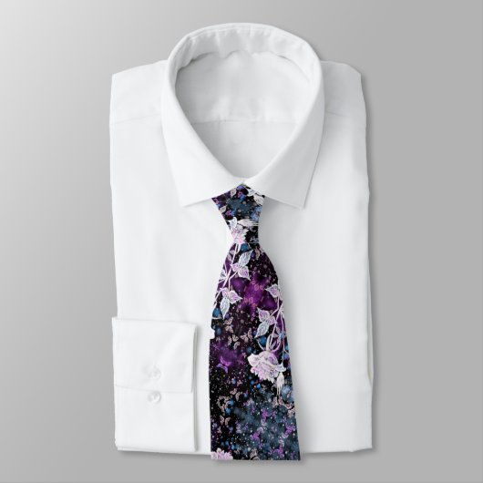 Stropdas WinterRoos en botervliegen (Gebonden)