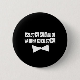 Stropdas Wit over het bruiloft van de Planner Bow Ronde Button 5,7 Cm