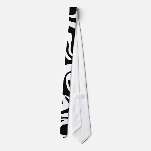 Stropdas Zwart & Wit Stijl Abstract (Achterkant)