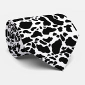 Stropdas Zwart & Wit Stijl Print Dier (Opgerold)