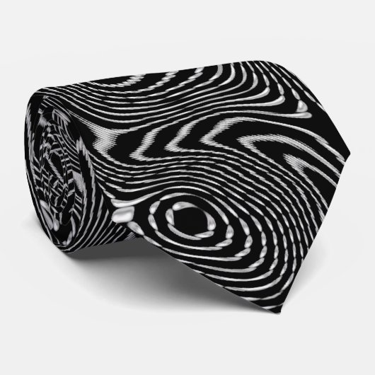Stropdas Zwart & Wit Stijl Zebra Hardlopen (Opgerold)