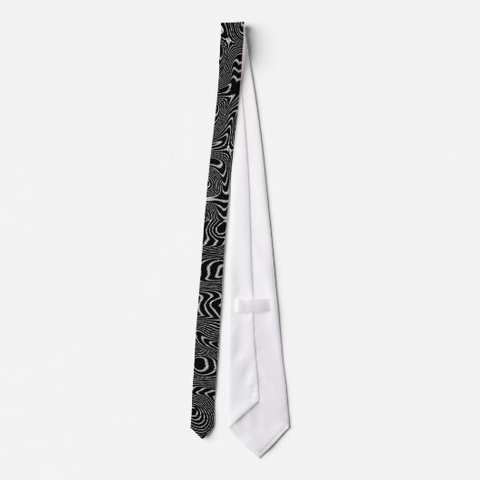 Stropdas Zwart & Wit Stijl Zebra Hardlopen (Achterkant)