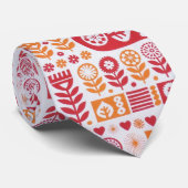 Stropdassen - Folk Art Red en Oranje (Opgerold)