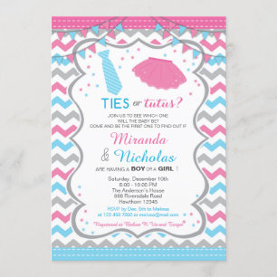 Stropdassen of Tutus Baby shower Invitation Kaart