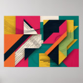 Structured Chaos: kleurblok Abstract Poster (Voorkant)