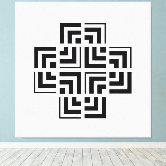 Structured Geometry | Modern Canvas Afdruk (Insitu (Houten vloer))