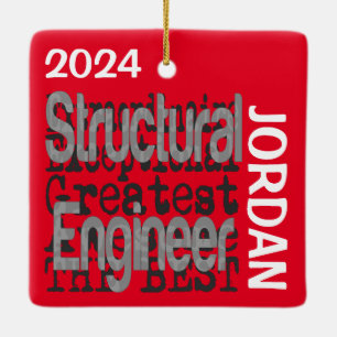 Structureel ingenieur Extraordinaire KLANT Keramisch Ornament