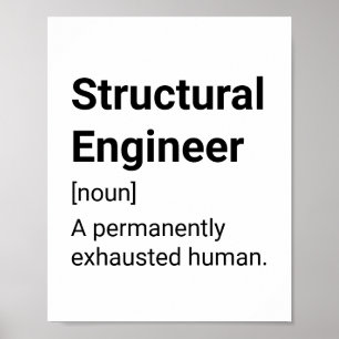 Structurele engineer Funny Definition - Uitgeput Poster