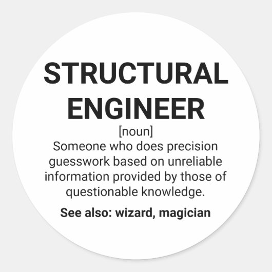 Structurele engineeringdefinitie in Noun Ronde Sticker (Voorkant)