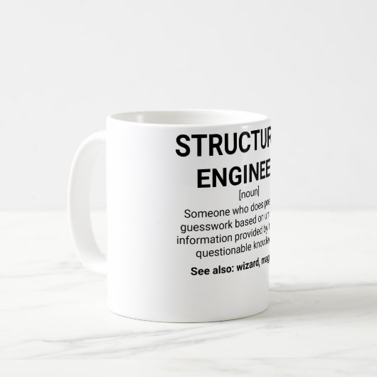 Structurele Mok van Engineer Definition Noun (Voorkant links)