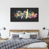 Structuren en kleuren canvas afdruk (Insitu (Slaapkamer))