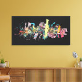 Structuren en kleuren canvas afdruk (Insitu (Woonkamer))