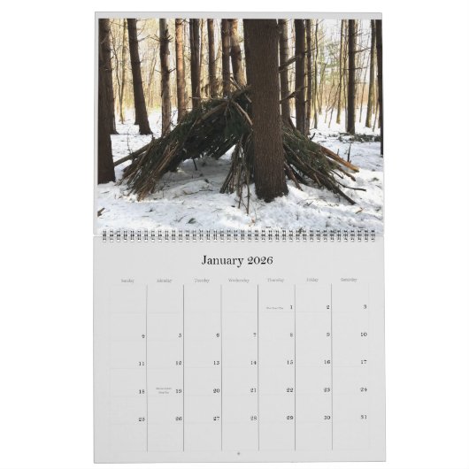 Structures Sasquatch Calendrier mural (Jan 2026)