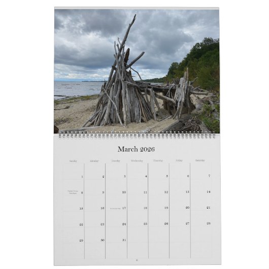 Structures Sasquatch Calendrier mural (Mar 2026)