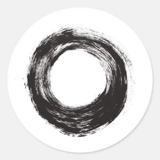 Structuur penseelcirkel ronde sticker (Voorkant)