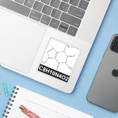 Structuur van Cafeïnemolecule - C8H10N4O2 Sticker (Laptop met iPhone)