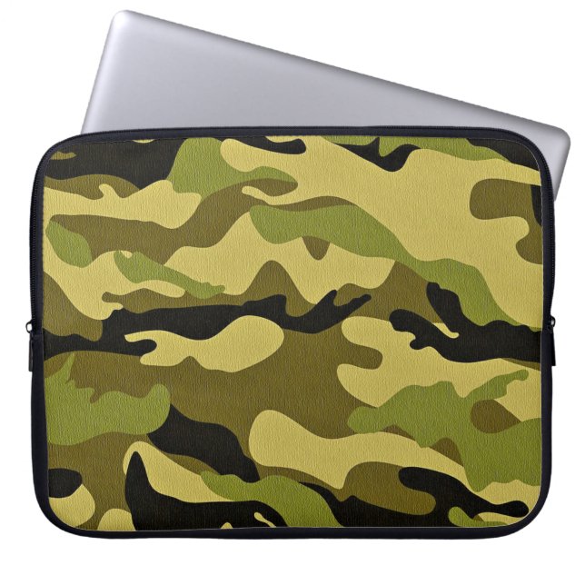 Structuur van het groene camouflage-leger laptop sleeve (Voorkant)