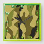 Structuur van het groene camouflage-leger vierkante klok (Voorkant)