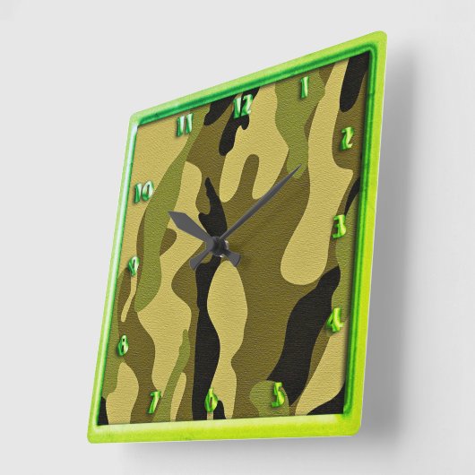 Structuur van het groene camouflage-leger vierkante klok (Hoek)