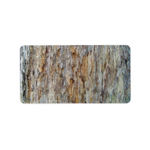 Structuurdetail van boomschors etiket