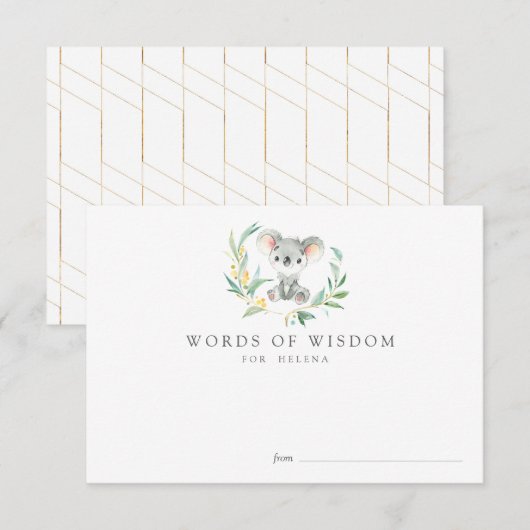 Struik Baby Koala Baby shower Advice Kaarten (Voorkant / Achterkant)